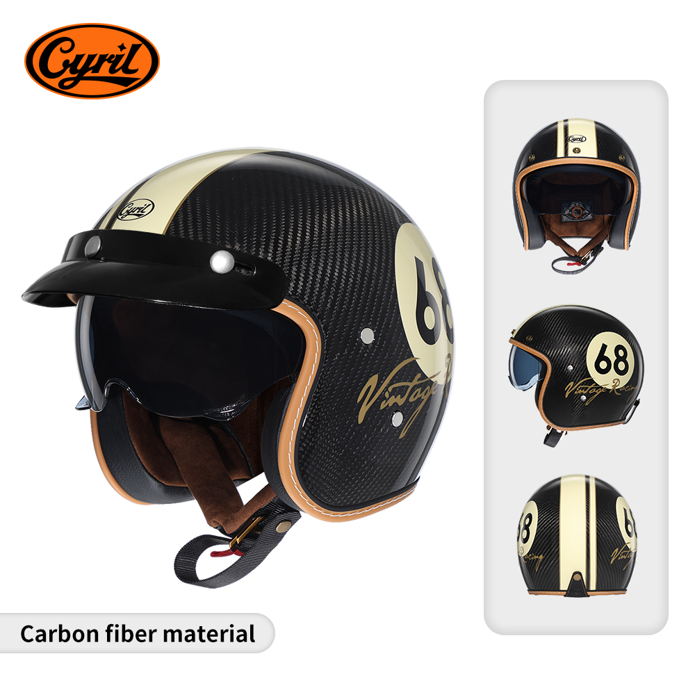Carbon Fiber Lightweight Motorcycle Helmet - Hafif Karbon Fiber Açık Yüz Motosiklet