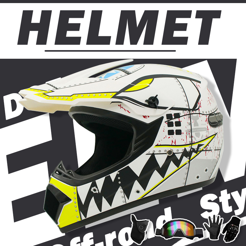 Off Road Motocross Helmet Goggles Set - Motokros ve Off-Road Kask Seti -