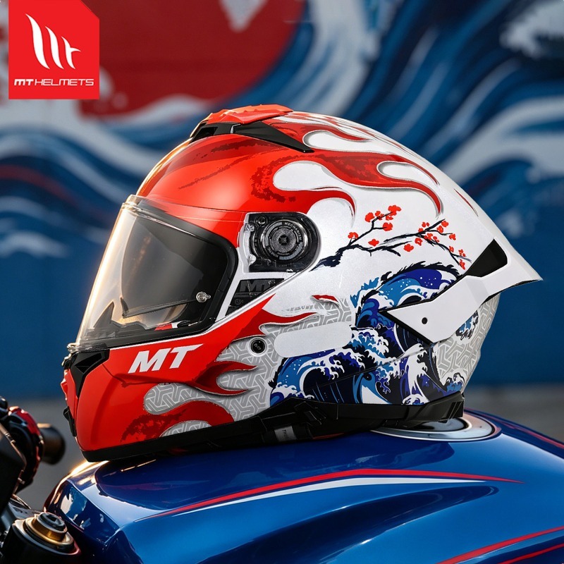 Dual Visor Motorcycle Racing Helmet - YENİ MT Thunder 4SV Çift Vizörlü