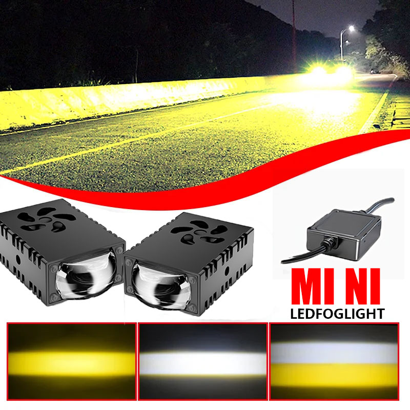 Universal Motorcycle Led Headlight Projector - 1 adet/2 adet mini LED sürüş