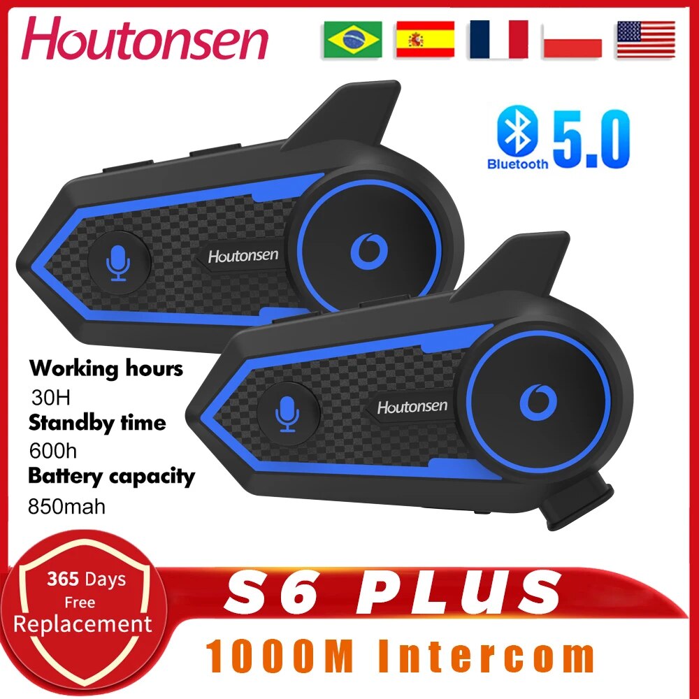 Universal Motorcycle Helmet Intercom Headset - Houtonsen S6 artı motosiklet kask Bluetooth