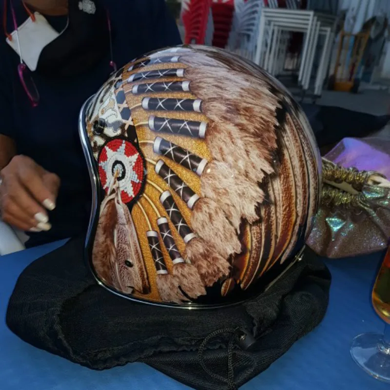 Siyah Vintage motosiklet kask  - Vintage Open Face Retro Helmet incelemesi ve fiyatı