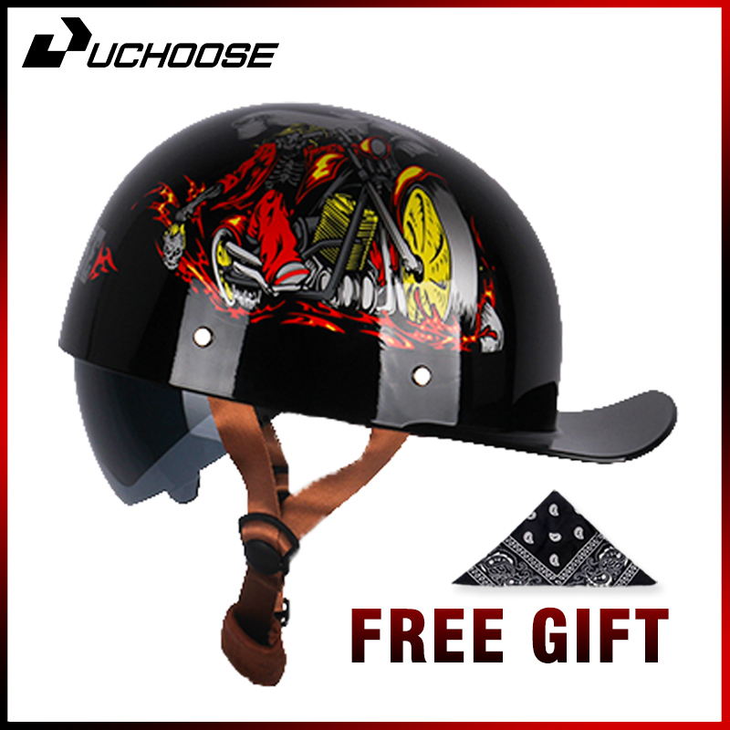 Uchoose yaz motosiklet Casque  - Vintage Open Face Retro Helmet incelemesi ve fiyatı
