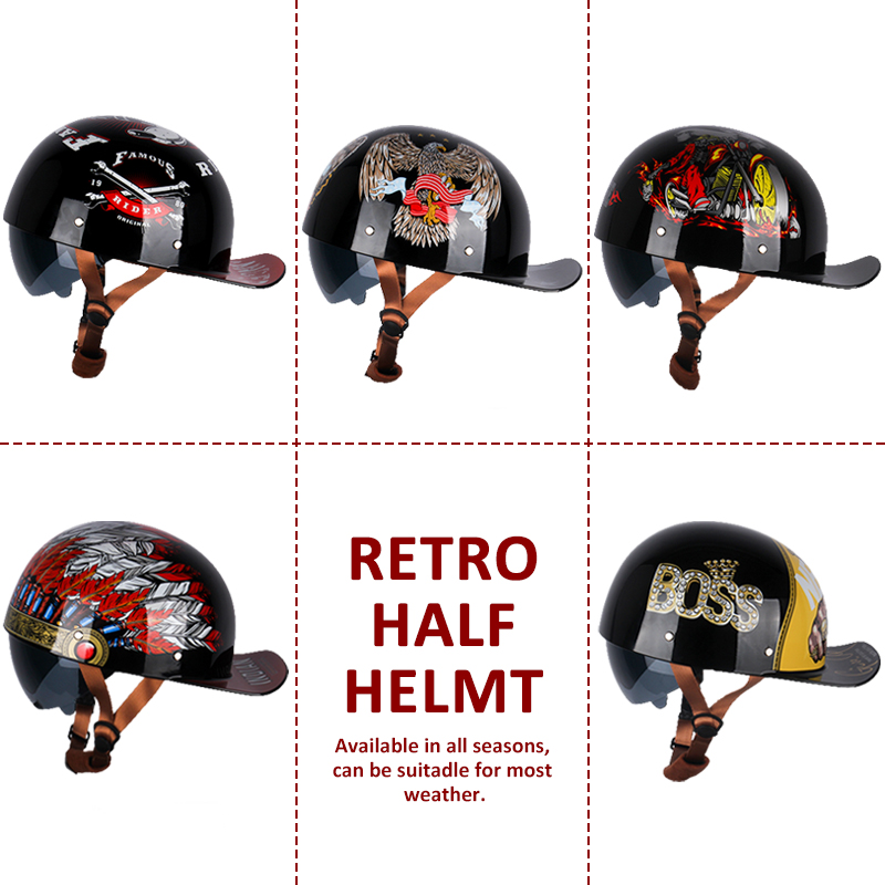 Uchoose yaz motosiklet Casque  - Vintage Open Face Retro Helmet incelemesi ve fiyatı