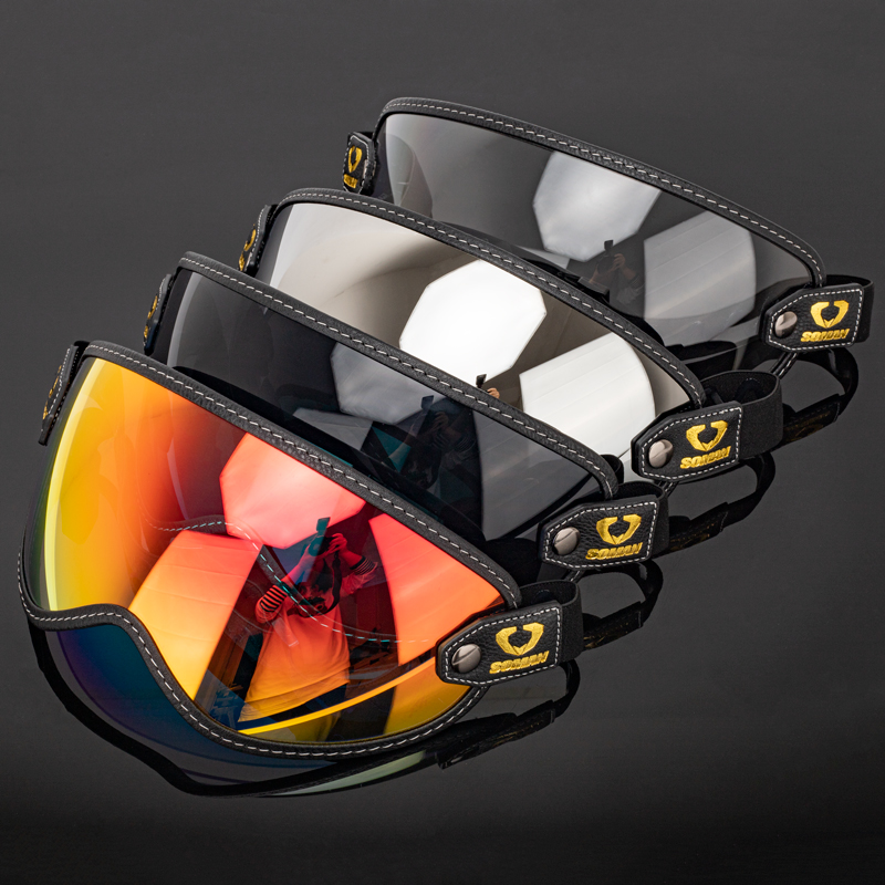 SOMAN Vintage Motosiklet Gözlü - Vintage Open Face Retro Helmet incelemesi ve fiyatı