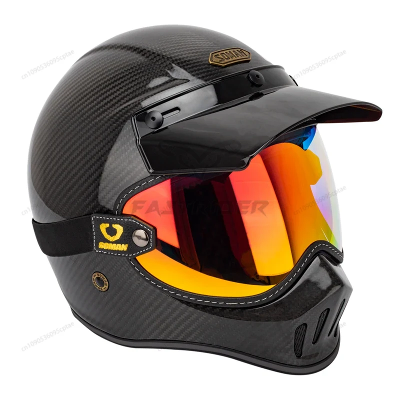 SOMAN Vintage Motosiklet Gözlü - Vintage Open Face Retro Helmet incelemesi ve fiyatı
