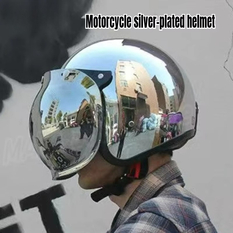 Şık ve Eşsiz Gümüş Kaplama Açı - Vintage Open Face Retro Helmet incelemesi ve fiyatı
